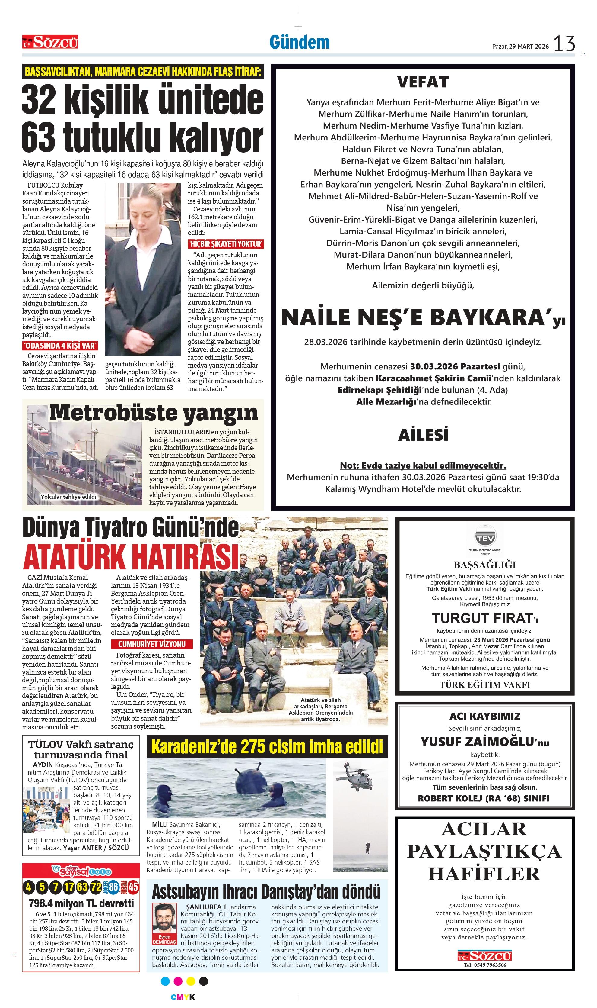 29 Mart 2026 vefat ilanları