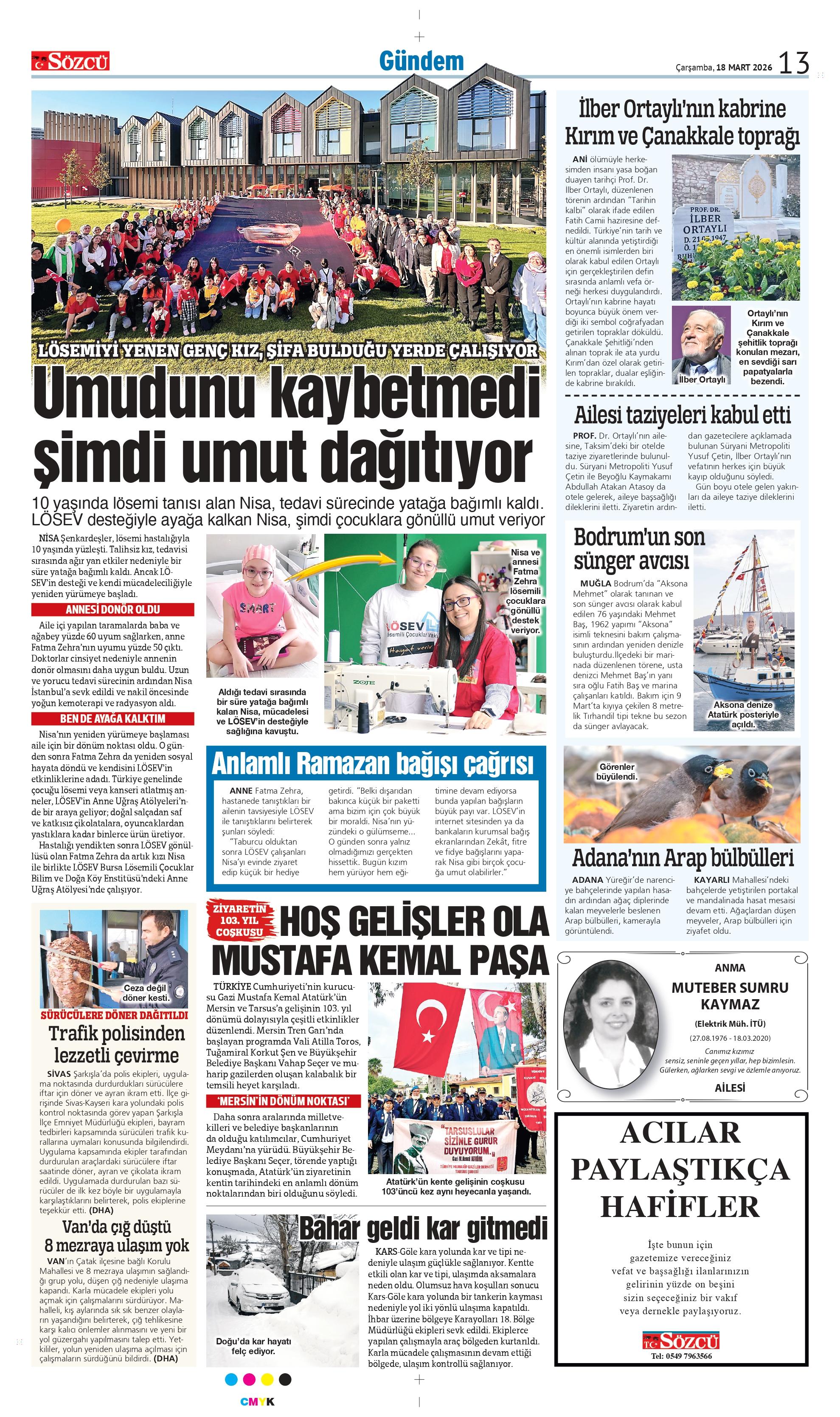 18 MART 2026 VEFAT İLANLARI