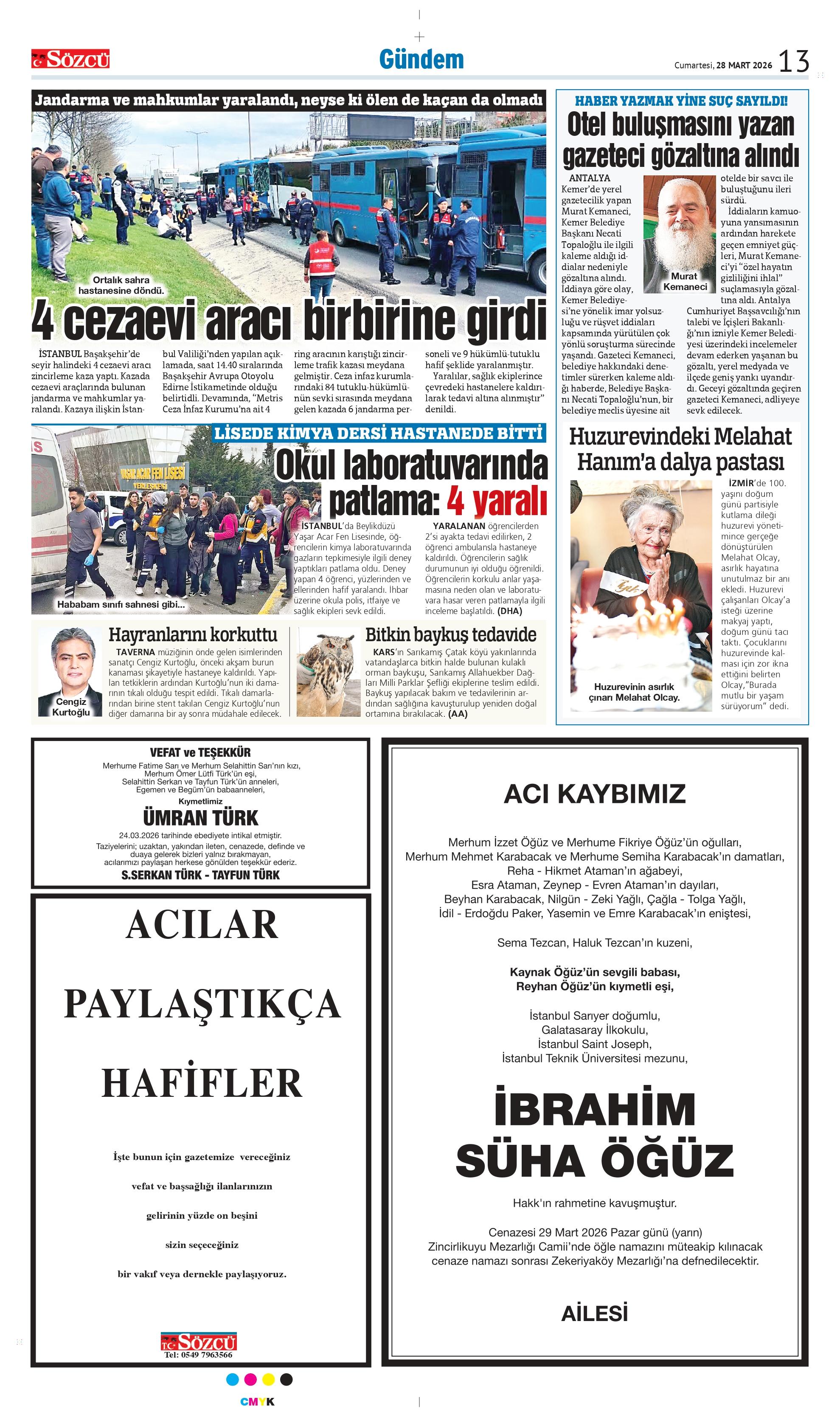 28 Mart 2026 vefat ilanları